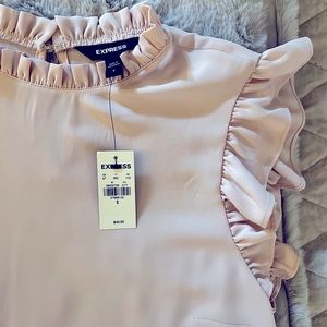 NWT Express ruffle-sleeved top in blush pink (s)